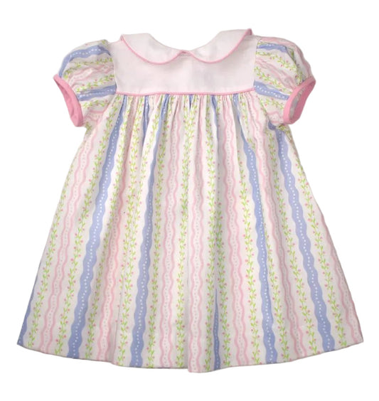 Funtasia Too Girls Pastel Floral Stripes Float Dress with Collar by Funtasia