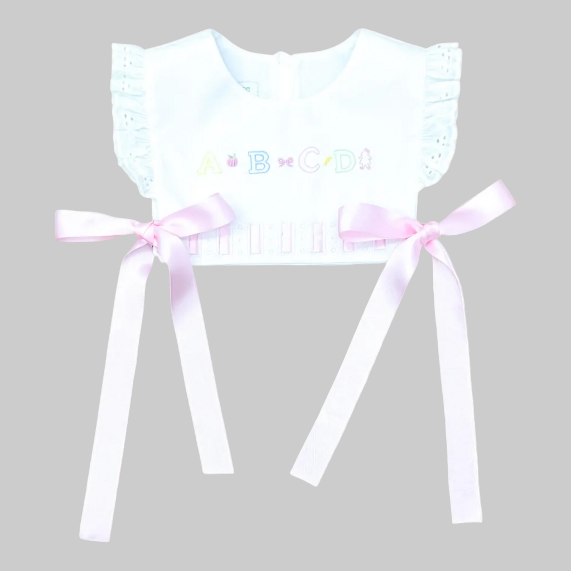 Percy & Tyne Girls Heirloom Popover ABCD with Pink Ribbons - Add to the Margaret Dress