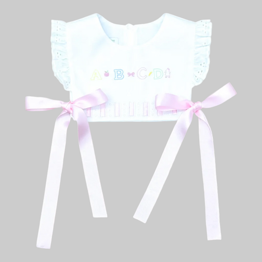 Percy & Tyne Girls Heirloom Popover ABCD with Pink Ribbons - Add to the Margaret Dress