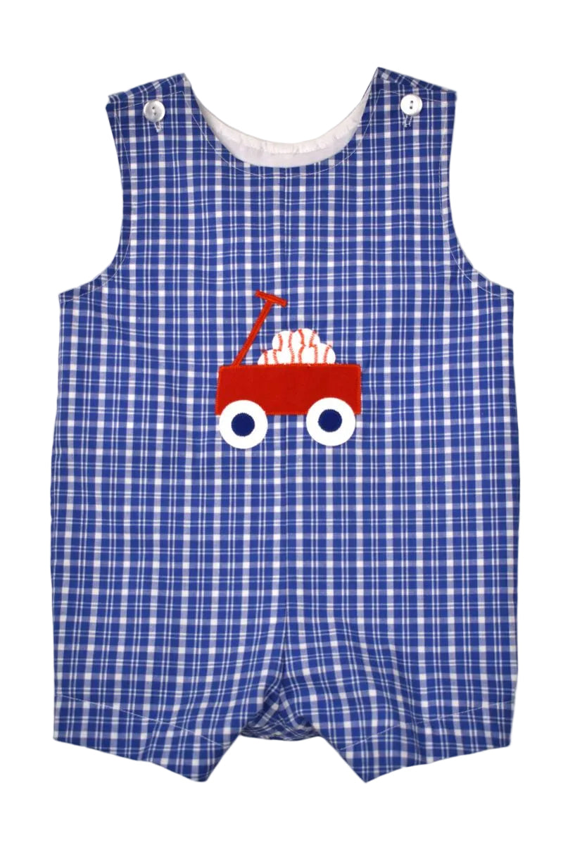 Funtasia Too Boys Royal Blue Shortall - Wagon Full of Baseballs