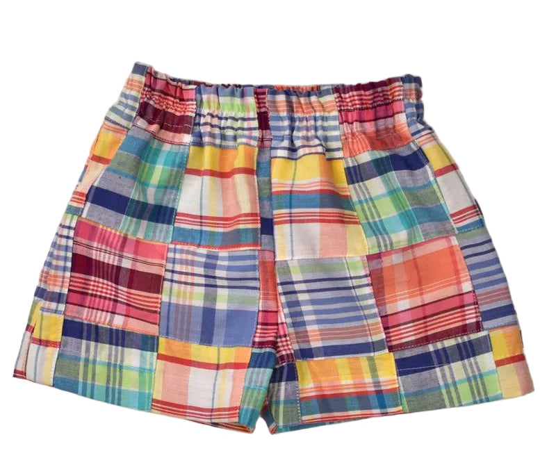 Funtasia Too Boys Pull On Shorts - Multi Patchwork Plaids