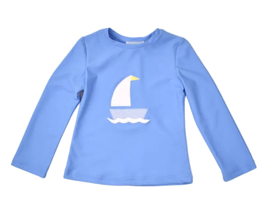 Funtasia Too Boys Light Blue Rash Guard Shirt - Sailboat by Funtasia