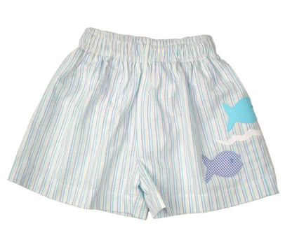 Funtasia Too Boys Swim Trunks - Blue Striped with Fish by Funtasia