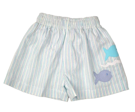Funtasia Too Boys Swim Trunks - Blue Striped with Fish by Funtasia