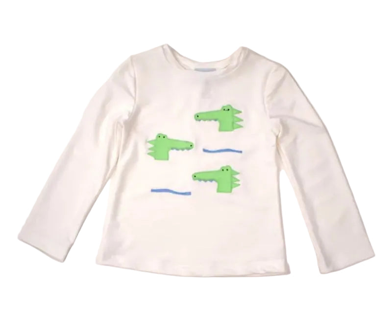 Funtasia Too Boys White Rash Guard Shirt - Green Gators by Funtasia