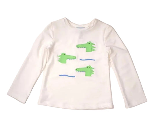 Funtasia Too Boys White Rash Guard Shirt - Green Gators by Funtasia