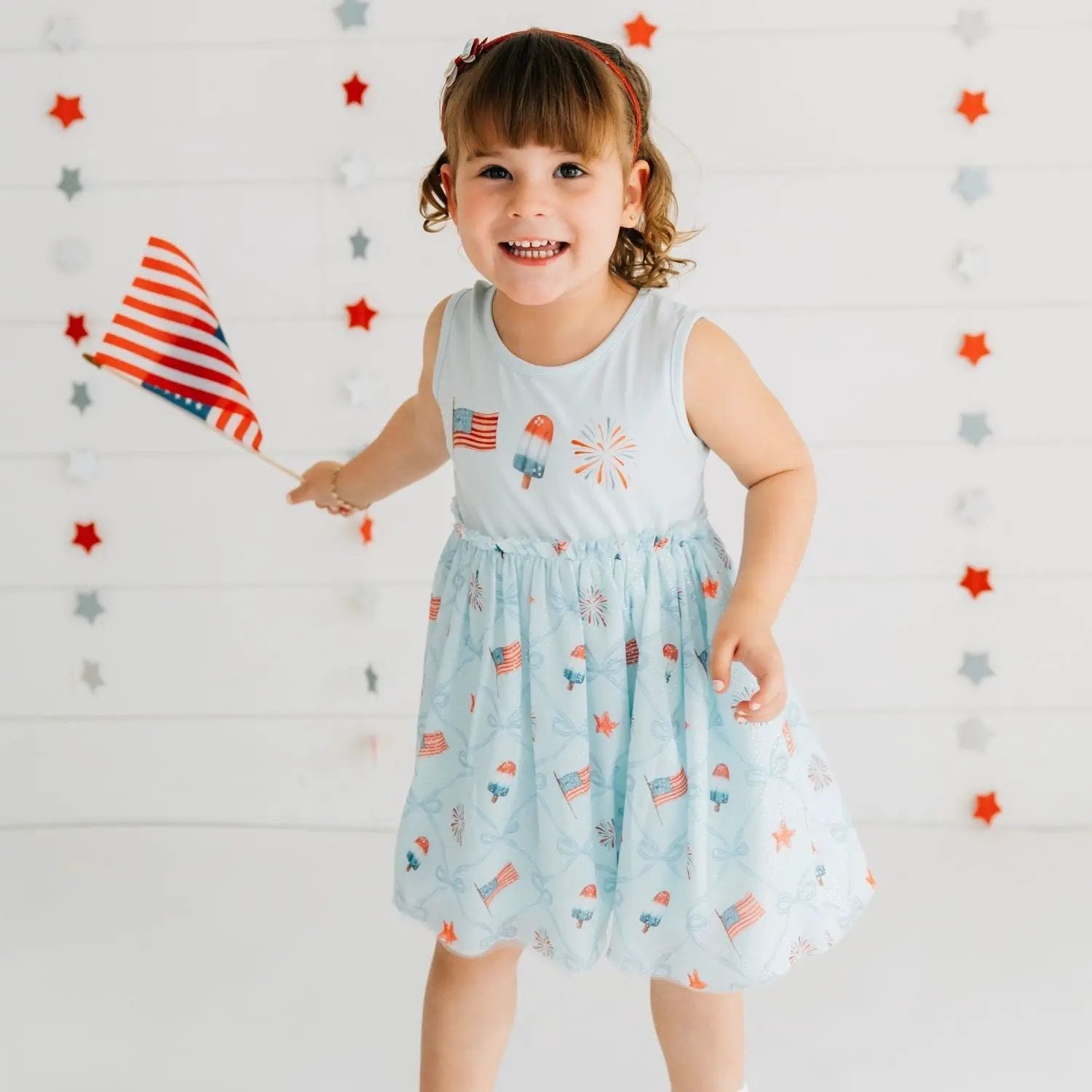 Sweet Wink Girls Patriotic Trellis Tank Tutu Dress