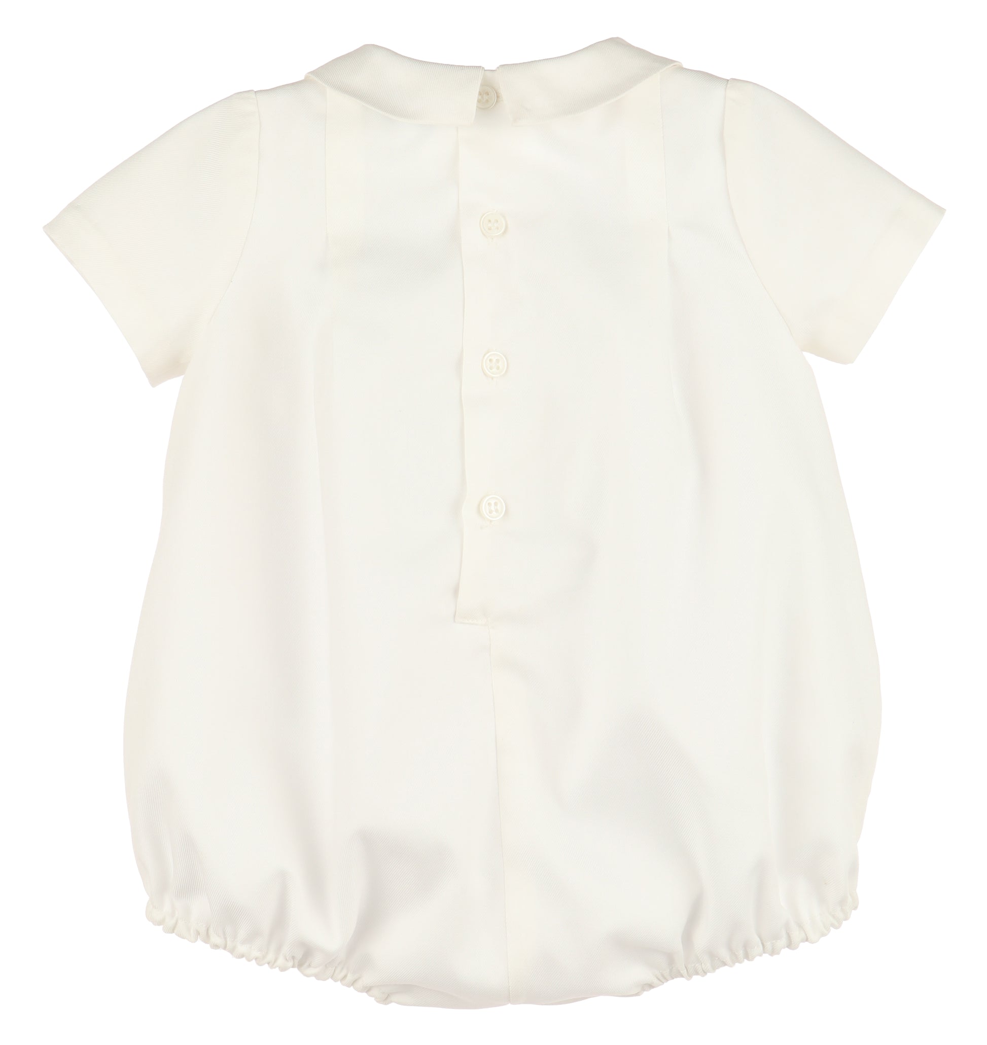Luli & Me Baby Boys Classic Tabs Bubble with Collar - Ivory