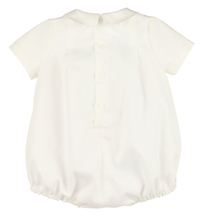Luli & Me Baby Boys Classic Tabs Bubble with Collar - Ivory