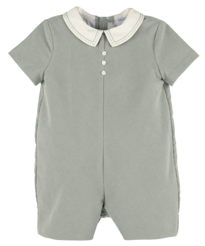 Luli & Me Baby Boys Cozy Cord Romper - Sage Green