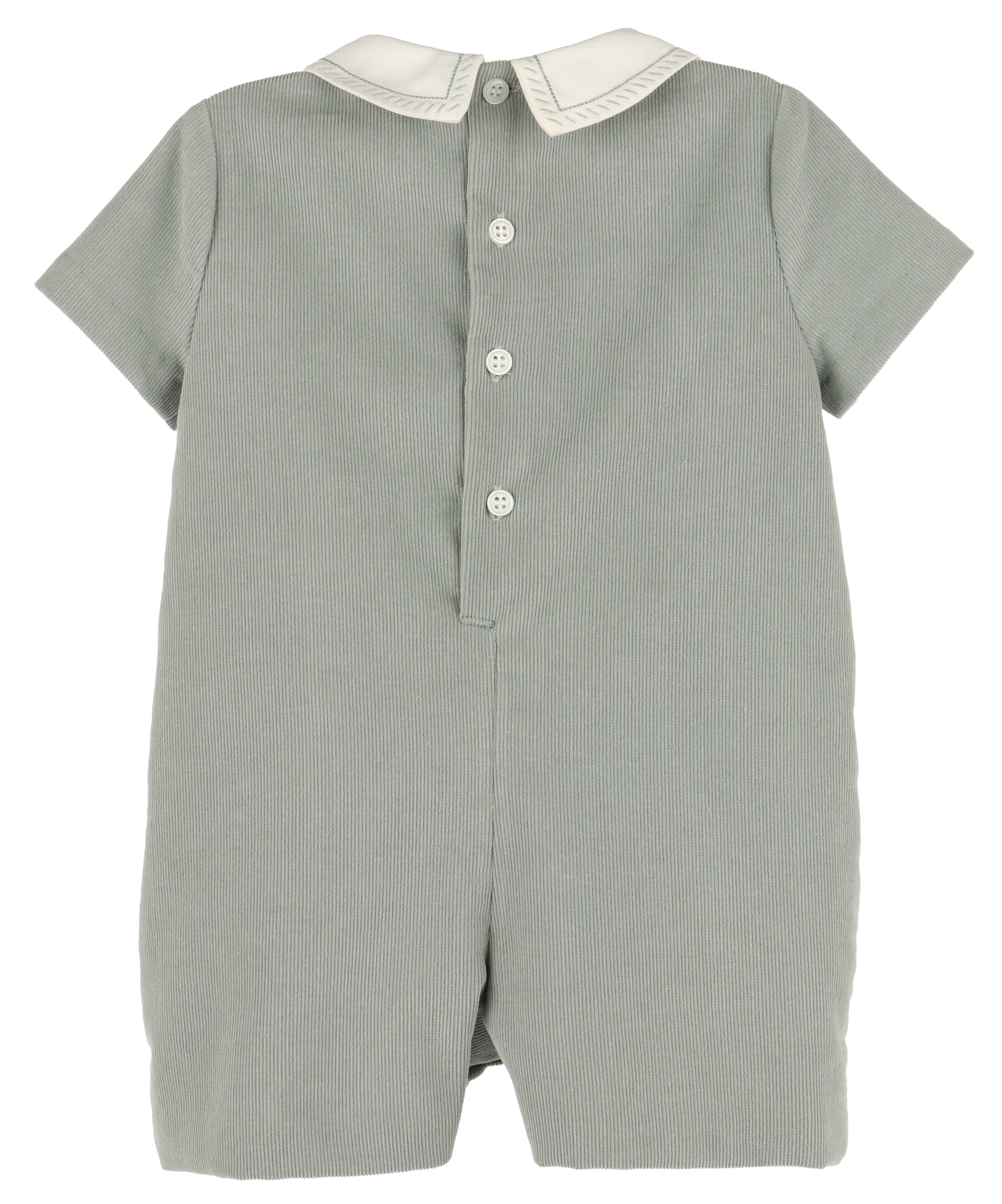 Luli & Me Baby Boys Cozy Cord Romper - Sage Green