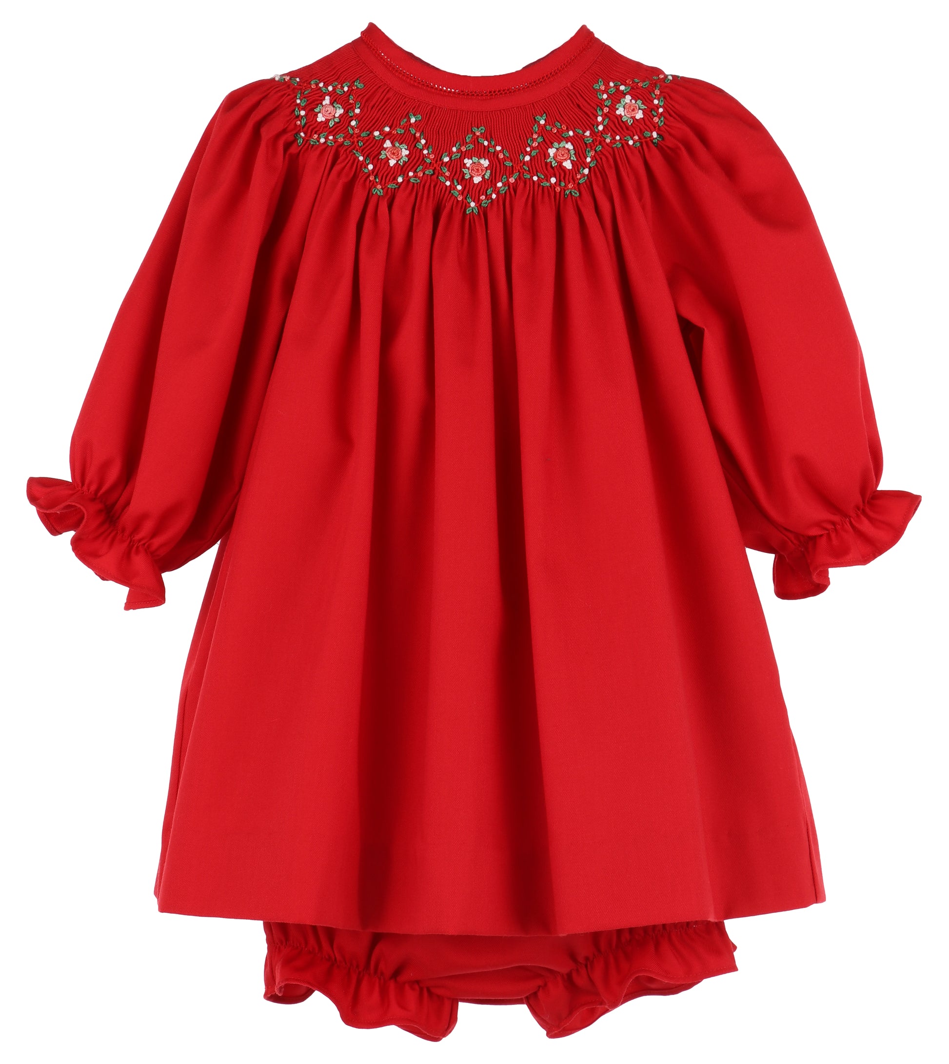 Luli & Me Girls Merry & Bright Red Smocked Christmas Dress - Bishop Best Dressed Child Luli & Me Girls Merry & Bright Red Smocked Christmas Dress - Bishop Best Dressed Child