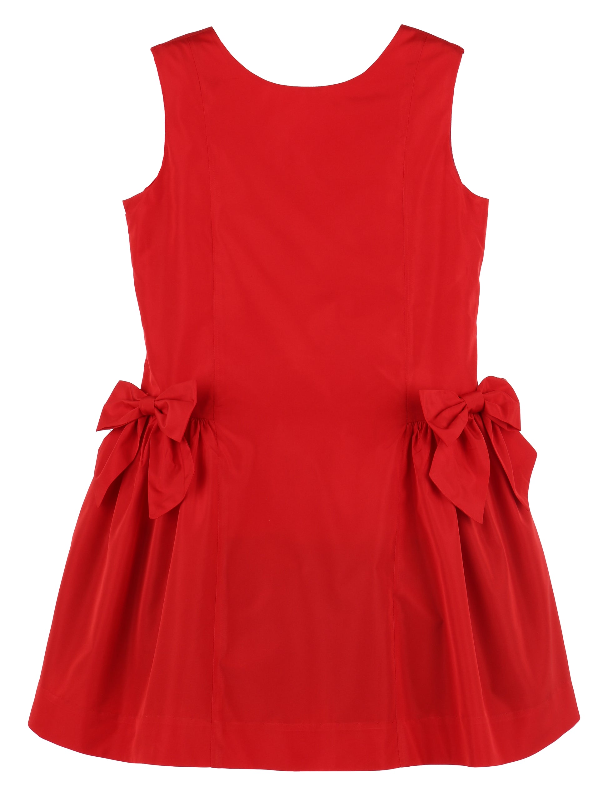 Luli & Me Maria Casero Girls Twilight Taffeta Holiday Party Dress - Side Bows - Red