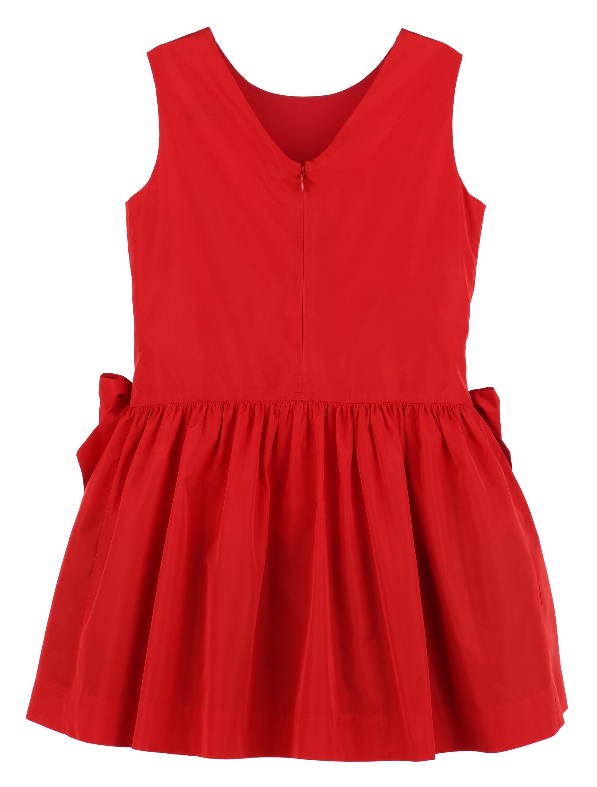 Luli & Me Maria Casero Girls Twilight Taffeta Holiday Party Dress - Side Bows - Red