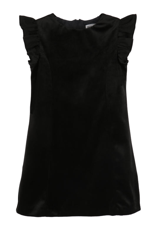 Luli & Me Girls Deluxe Velvet Shift Dress - Black by Luli & Me