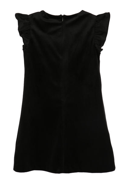 Luli & Me Girls Deluxe Velvet Shift Dress - Black by Luli & Me
