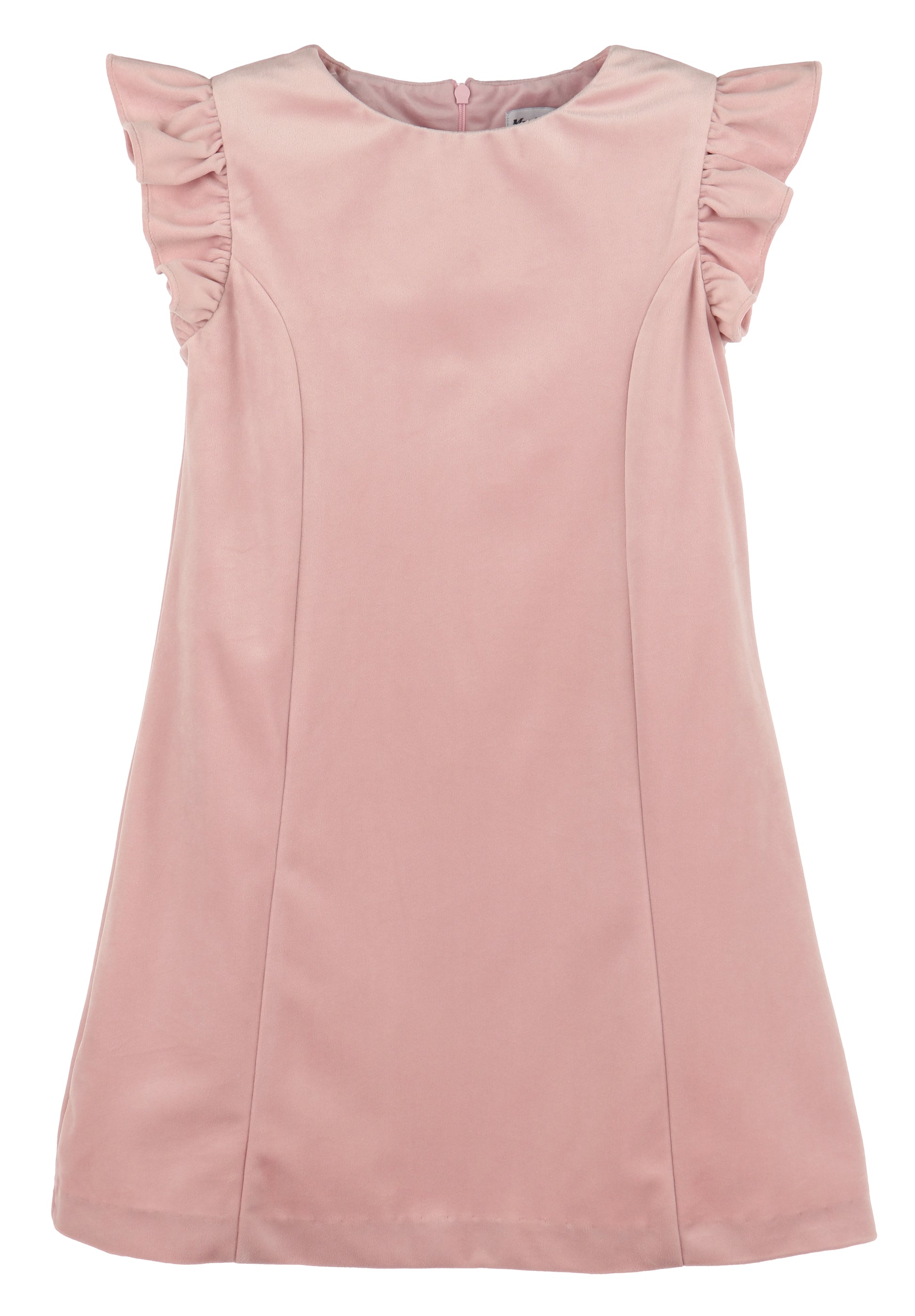 Luli & Me Girls Deluxe Velvet Shift Dress - Rose Pink