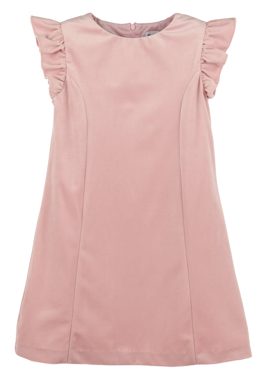 Luli & Me Girls Deluxe Velvet Shift Dress - Rose Pink by Luli & Me