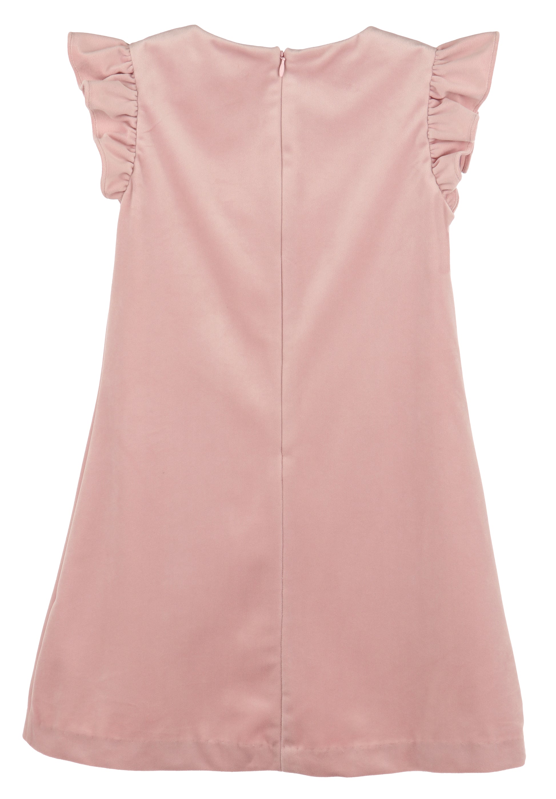 Luli & Me Girls Deluxe Velvet Shift Dress - Rose Pink