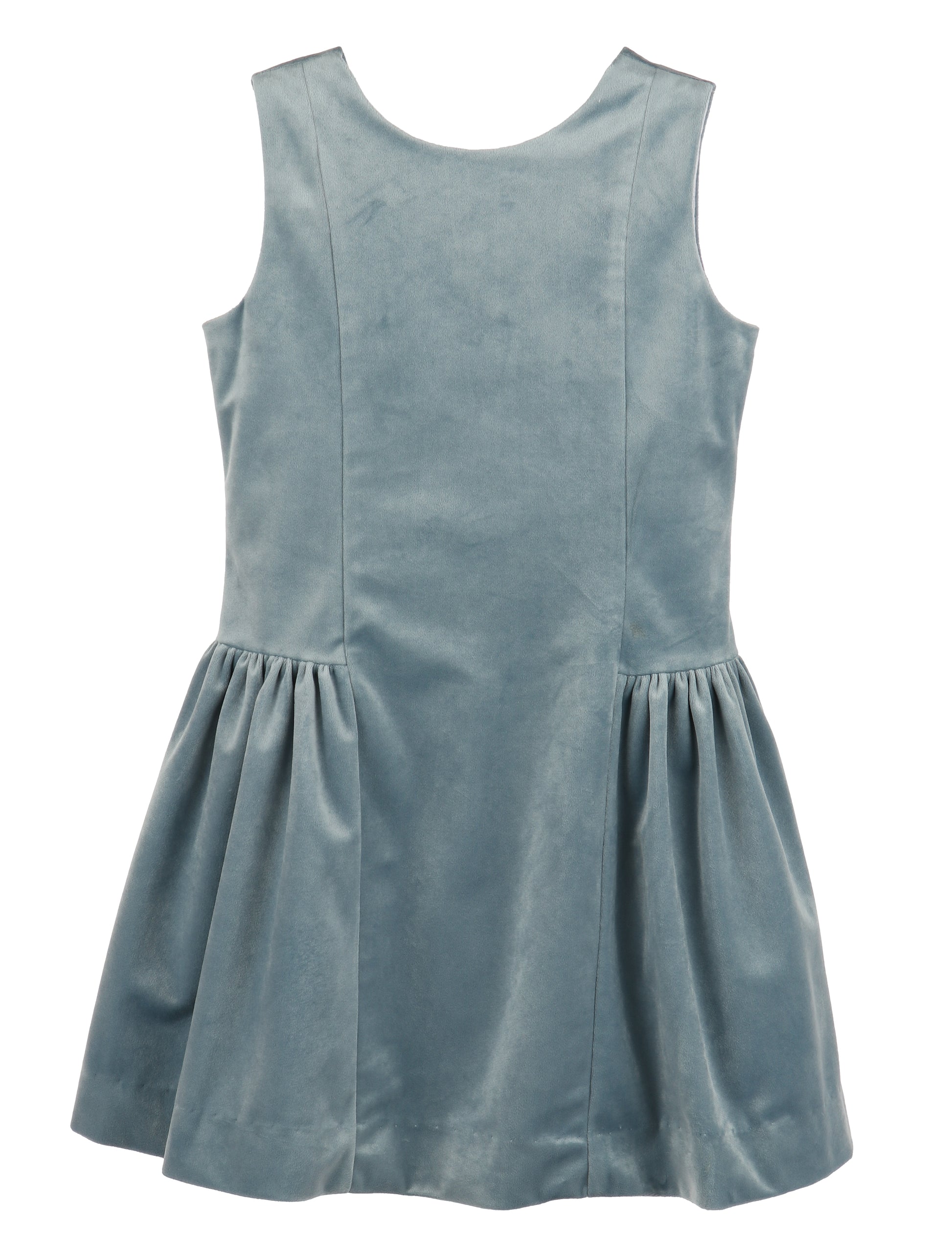 Luli & Me Girls Deluxe Velvet Princess Dress - V-Back - French Blue