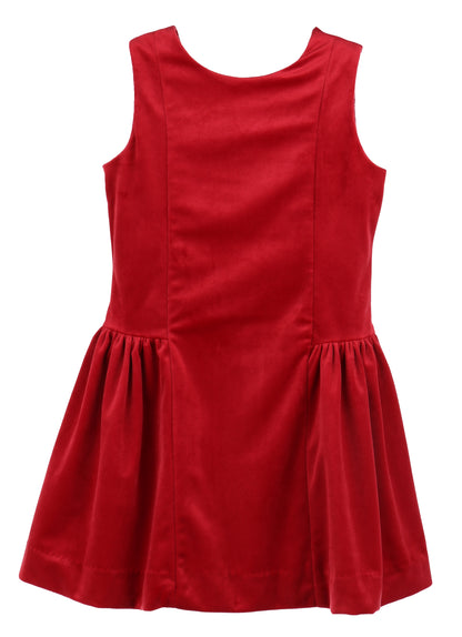 Luli & Me Girls Deluxe Velvet Princess Dress - V-Back - Red by Luli & Me