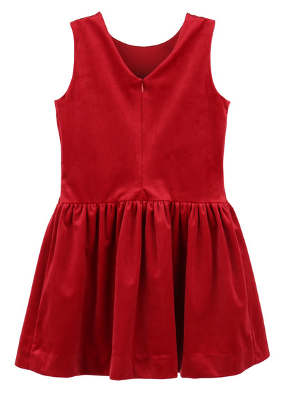 Luli & Me Girls Deluxe Velvet Princess Dress - V-Back - Red by Luli & Me