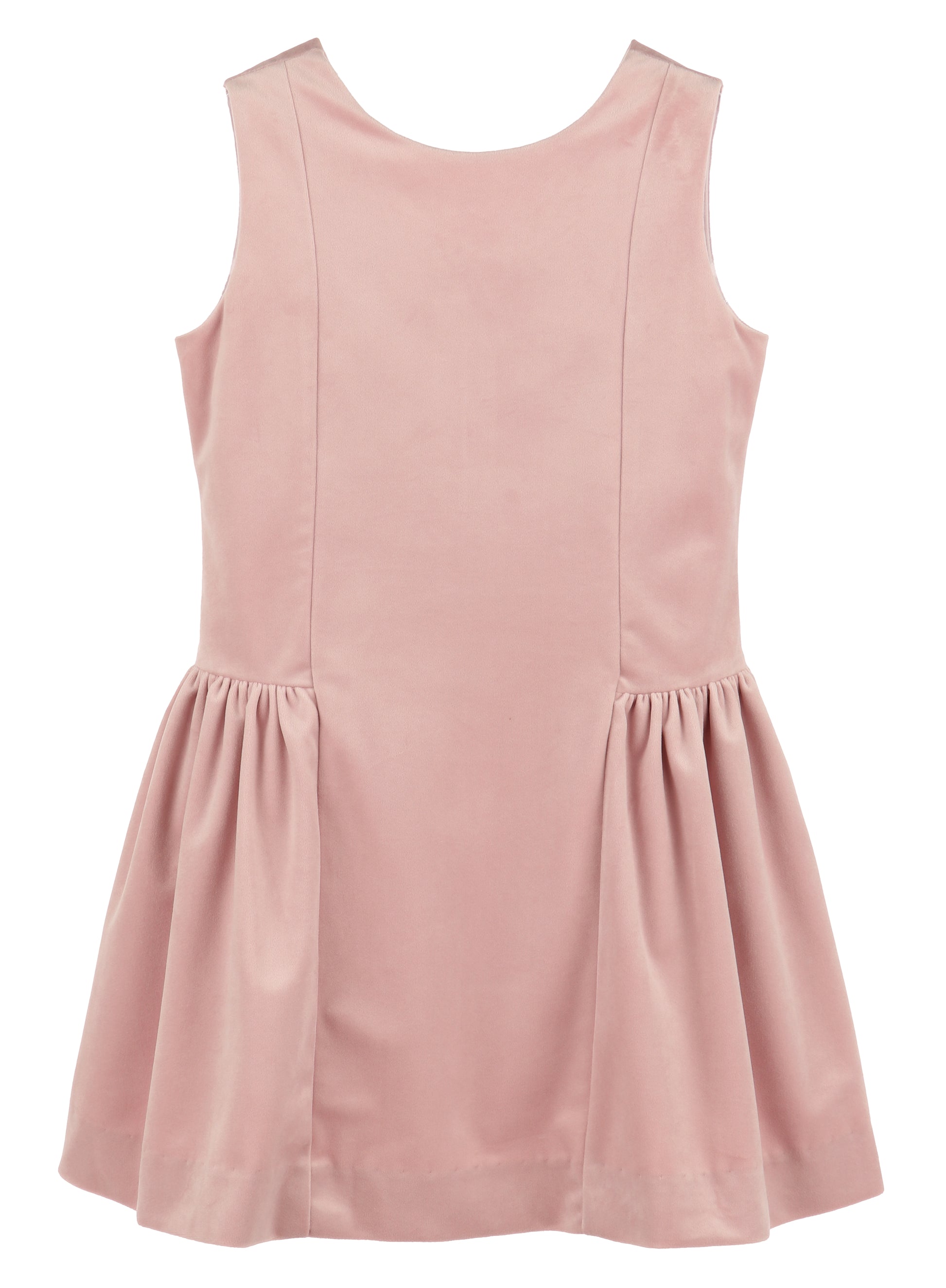 Luli & Me Girls Deluxe Velvet Princess Dress - V-Back - Rose Pink