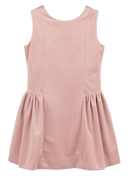 Luli & Me Girls Deluxe Velvet Princess Dress - V-Back - Rose Pink