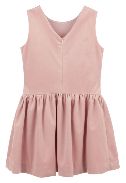 Luli & Me Girls Deluxe Velvet Princess Dress - V-Back - Rose Pink