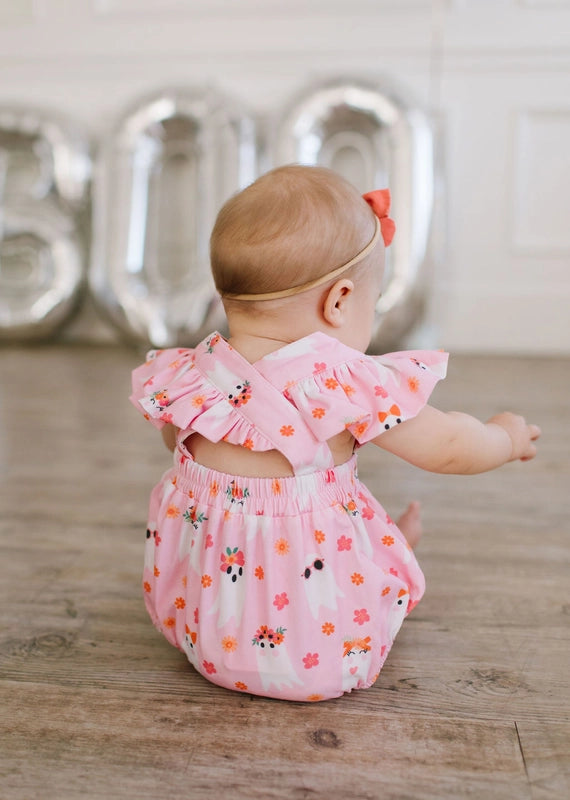 Ollie Jay Girls Emmy Bubble - Pink Halloween Ghosts by Ollie Jay