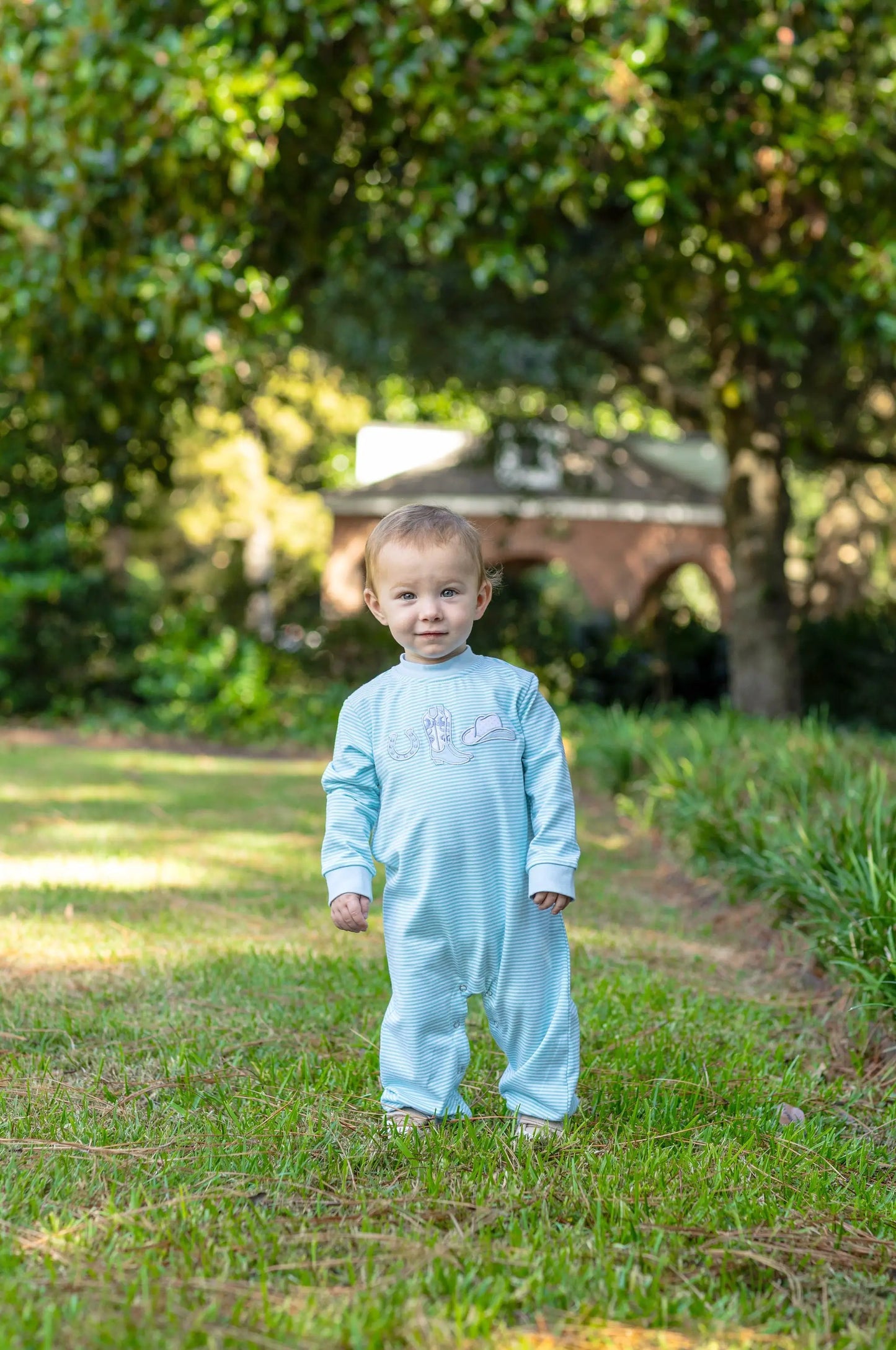 Trotter Street Kids Boys Blue Western Romper