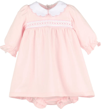 Luli & Me Girls Pink Warm Winter Home Smock Dress by Luli & Me
