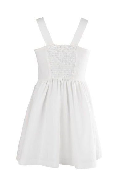 Luli & Me Girls Willow Pleated Dress - White by Luli & Me