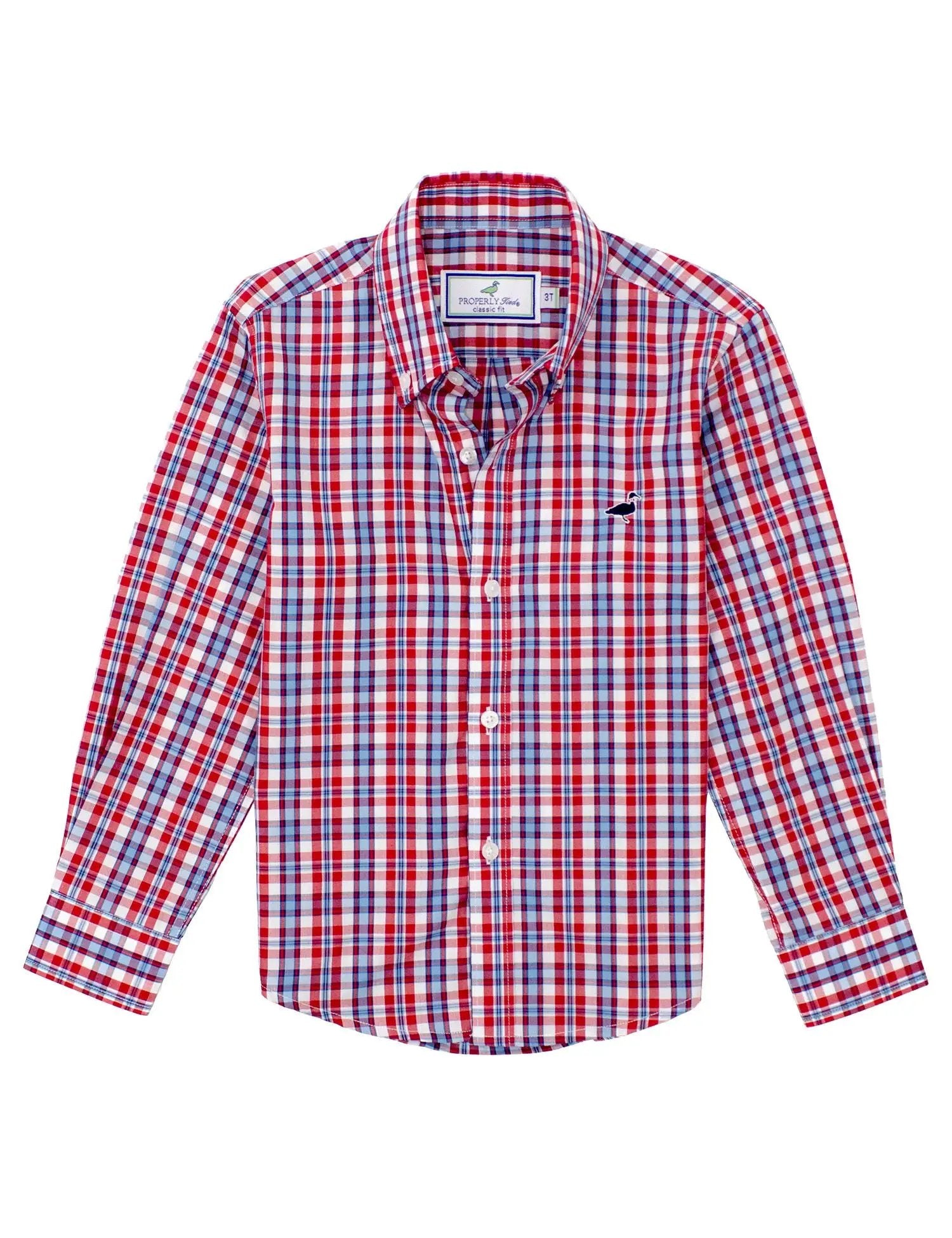 Properly Tied Boys Seasonal Sportshirt - USA Plaid