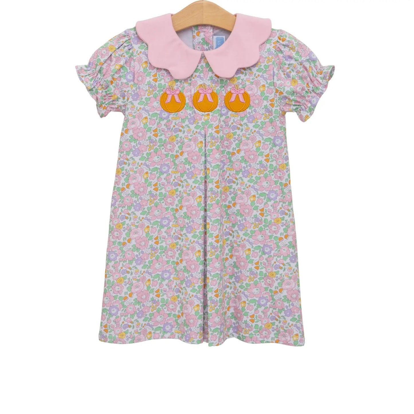 Trotter Street Kids Girls Pink Pumpkin Floral Dress
