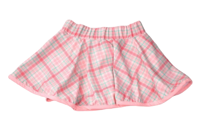 Funtasia Too Girls Pink Country Club Plaid Athleisure Skort by Funtasia