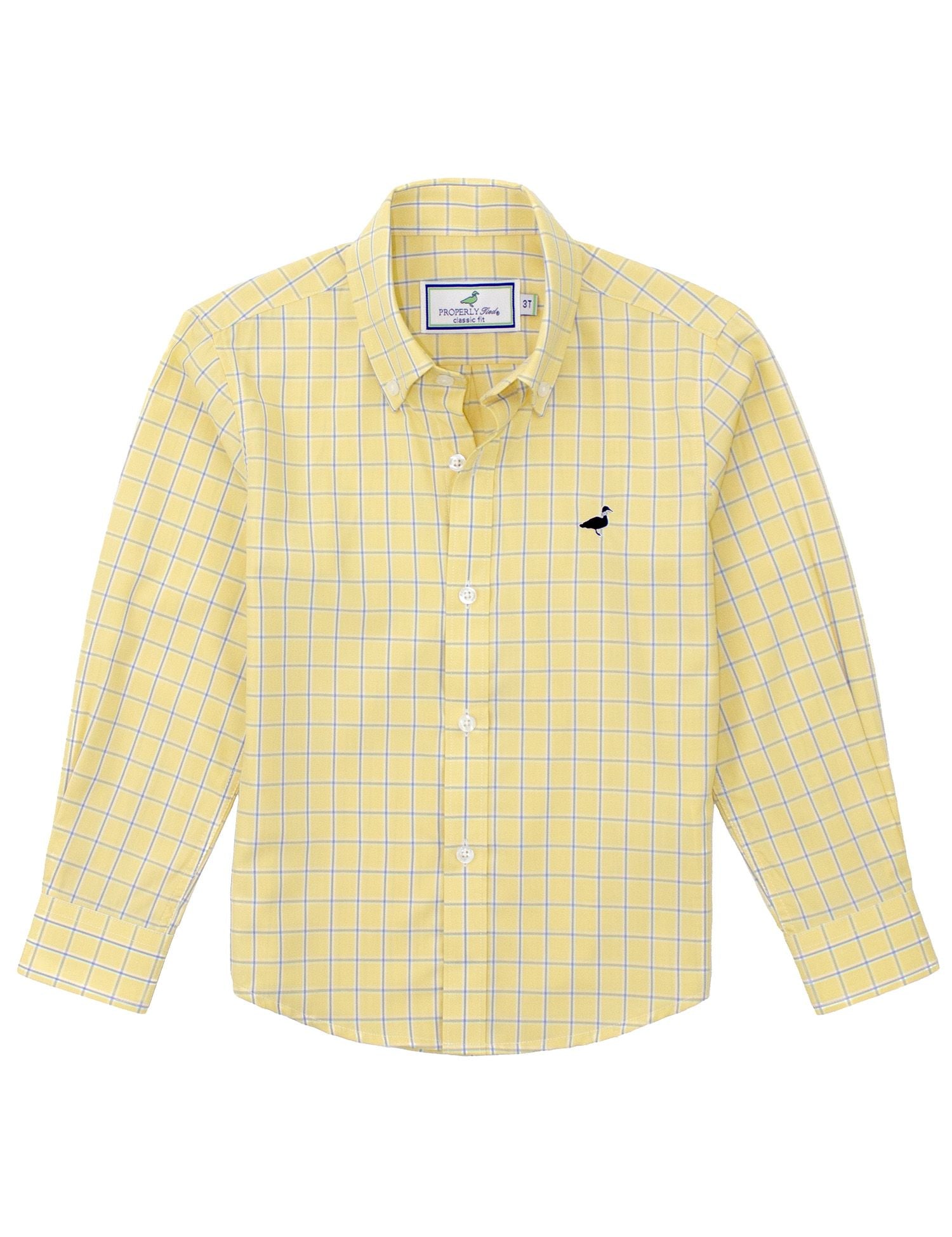 Properly Tied Boys Seasonal Sportshirt - Honeysuckle Yellow Plaid