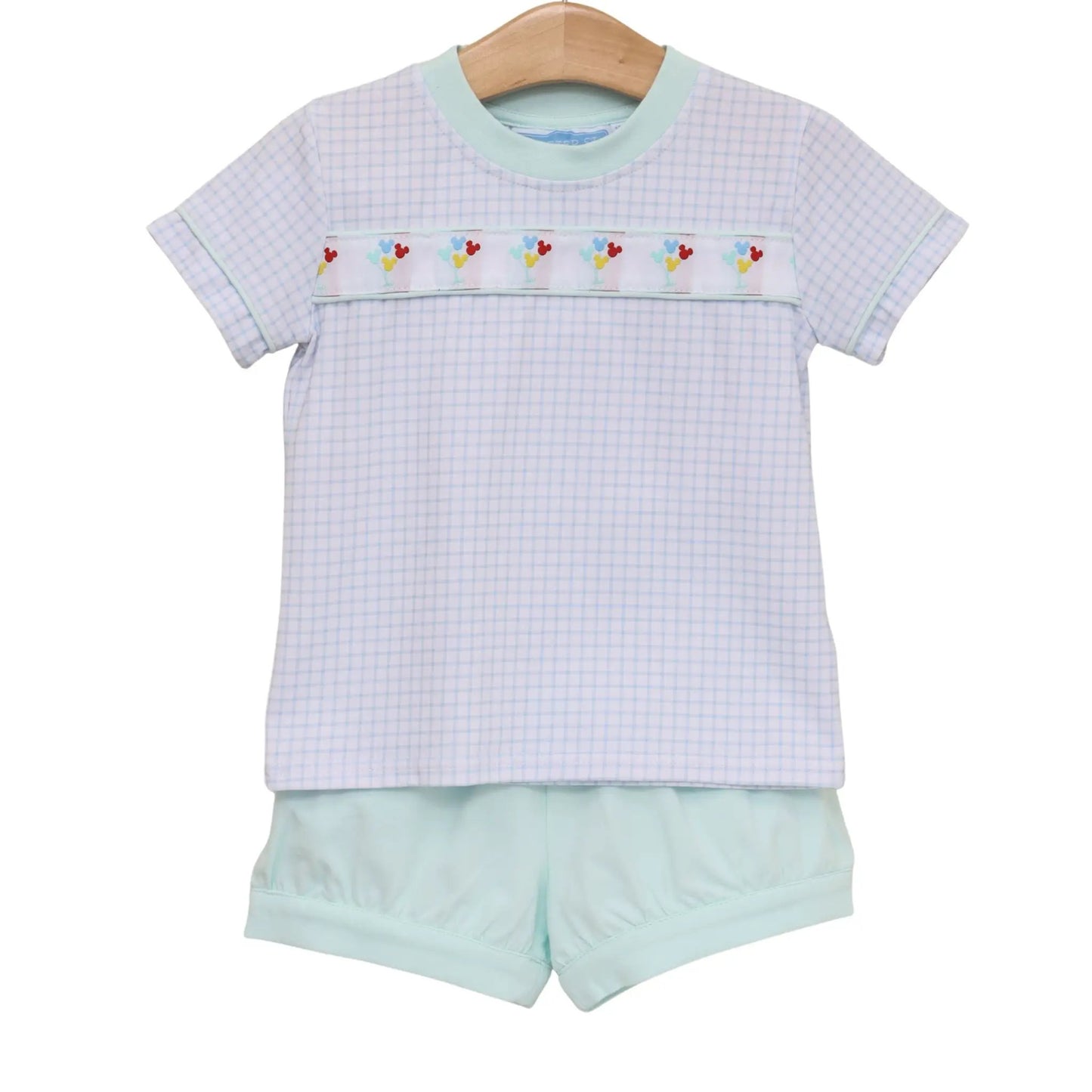 Trotter Street Kids Boys Blue Magical Balloons Banded Short Set
