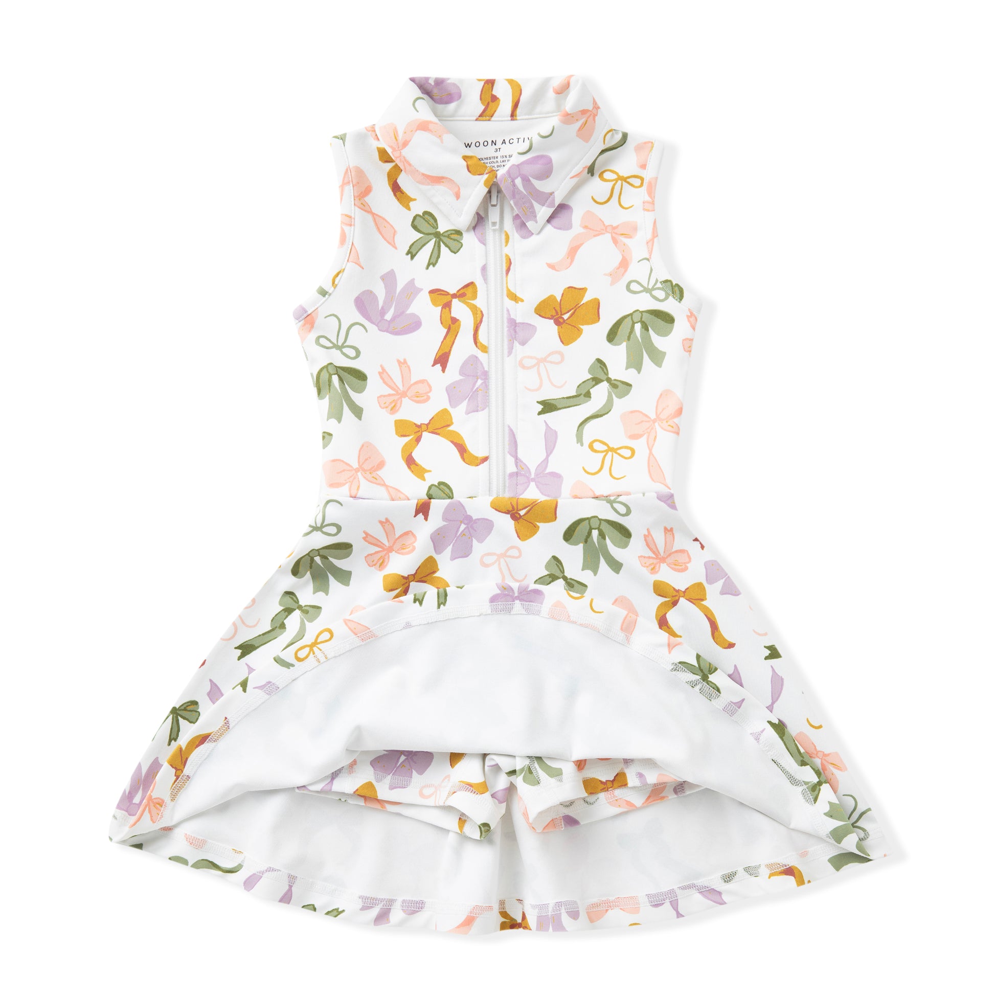 Swoon Baby Girls Active Tennis Dress - Collar - Bows Print