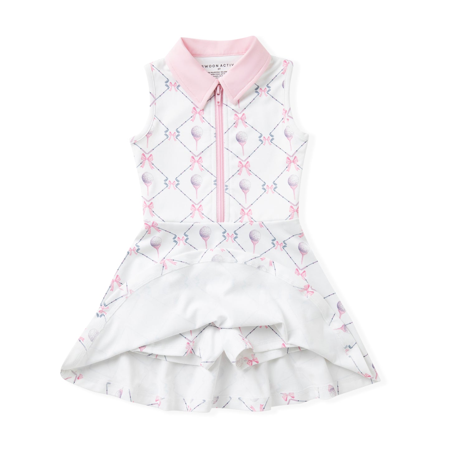 Swoon Baby Girls Active Tennis Dres - Pink Golf Tee - Collar