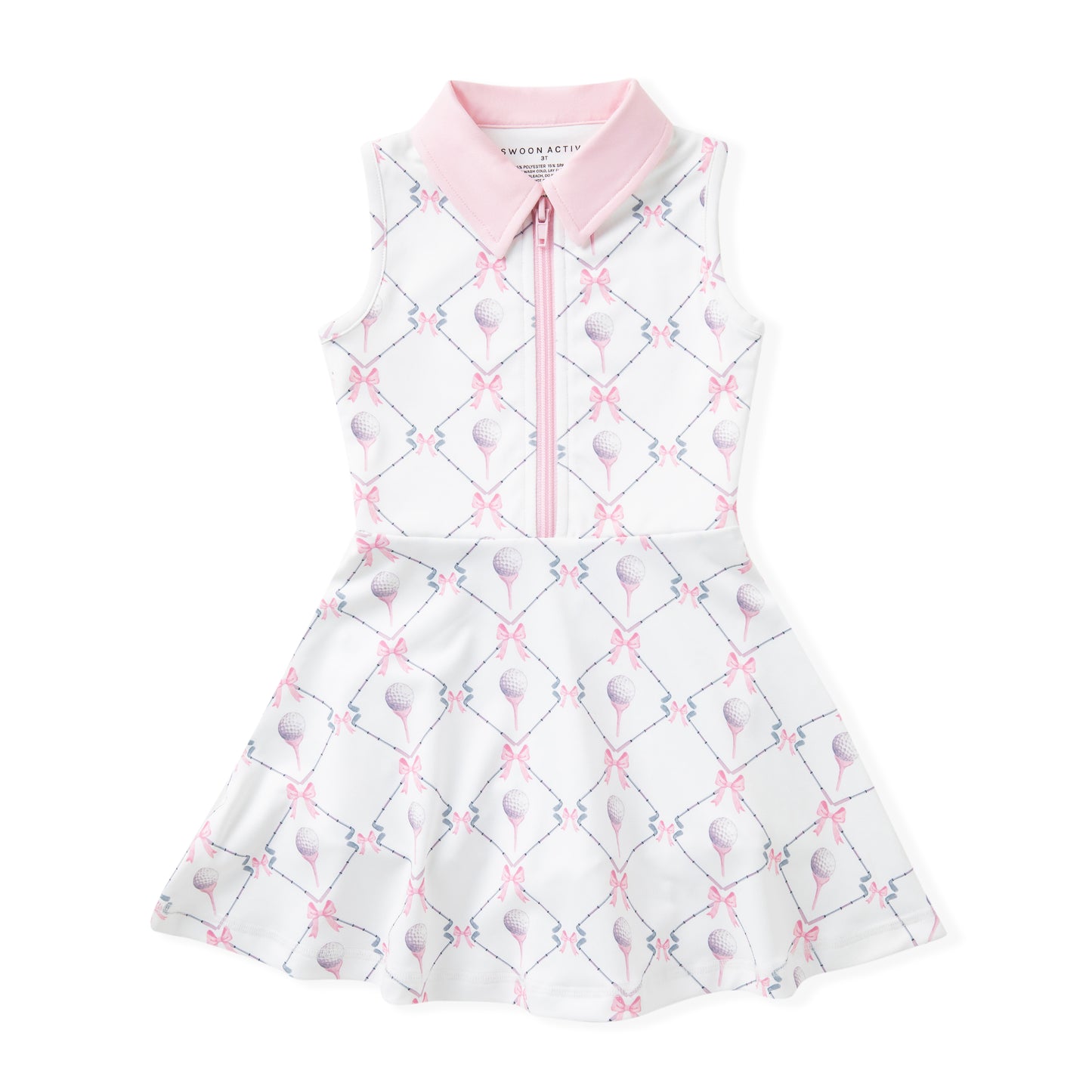 Swoon Baby Girls Active Tennis Dres - Pink Golf Tee - Collar