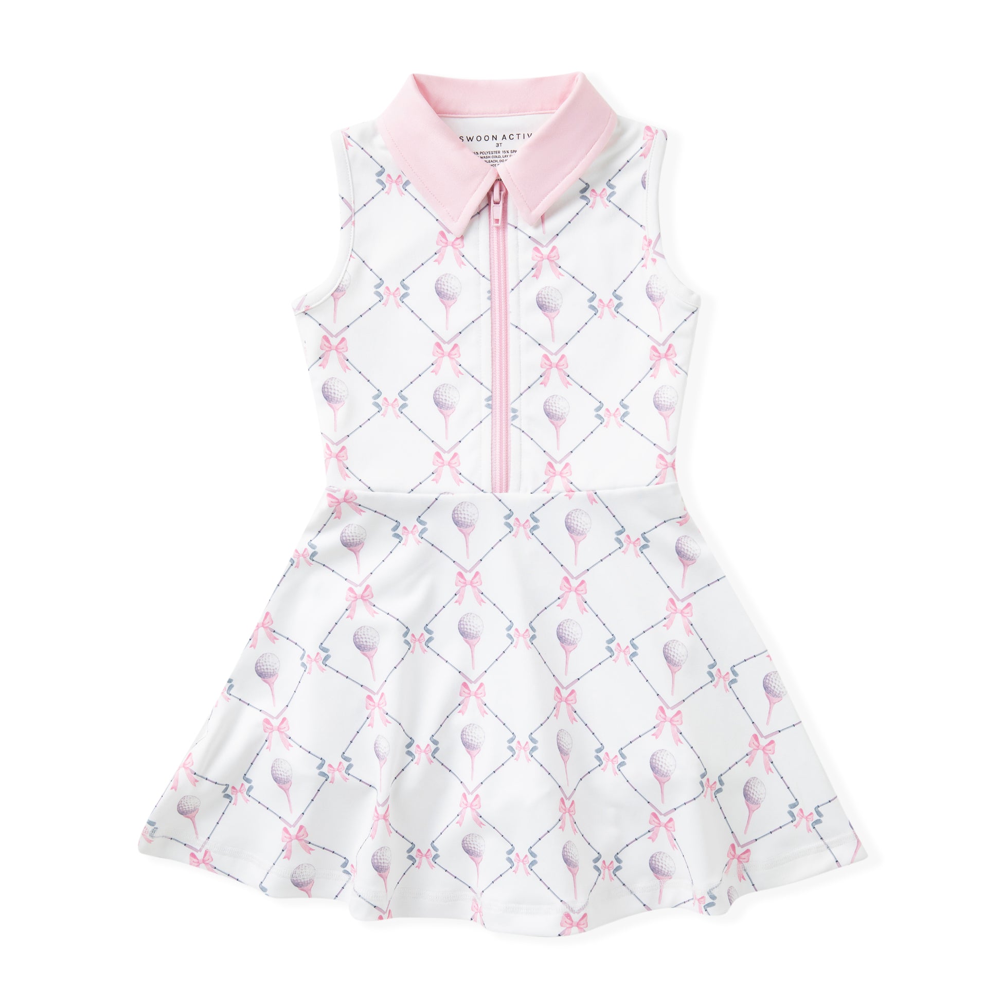 Swoon Baby Girls Active Tennis Dres - Pink Golf Tee - Collar