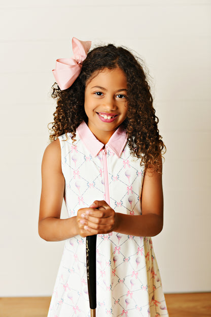 Swoon Baby Girls Active Tennis Dres - Pink Golf Tee - Collar