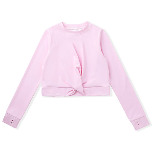 Swoon Baby Girls Active Top - Long Sleeves - Pink Knot