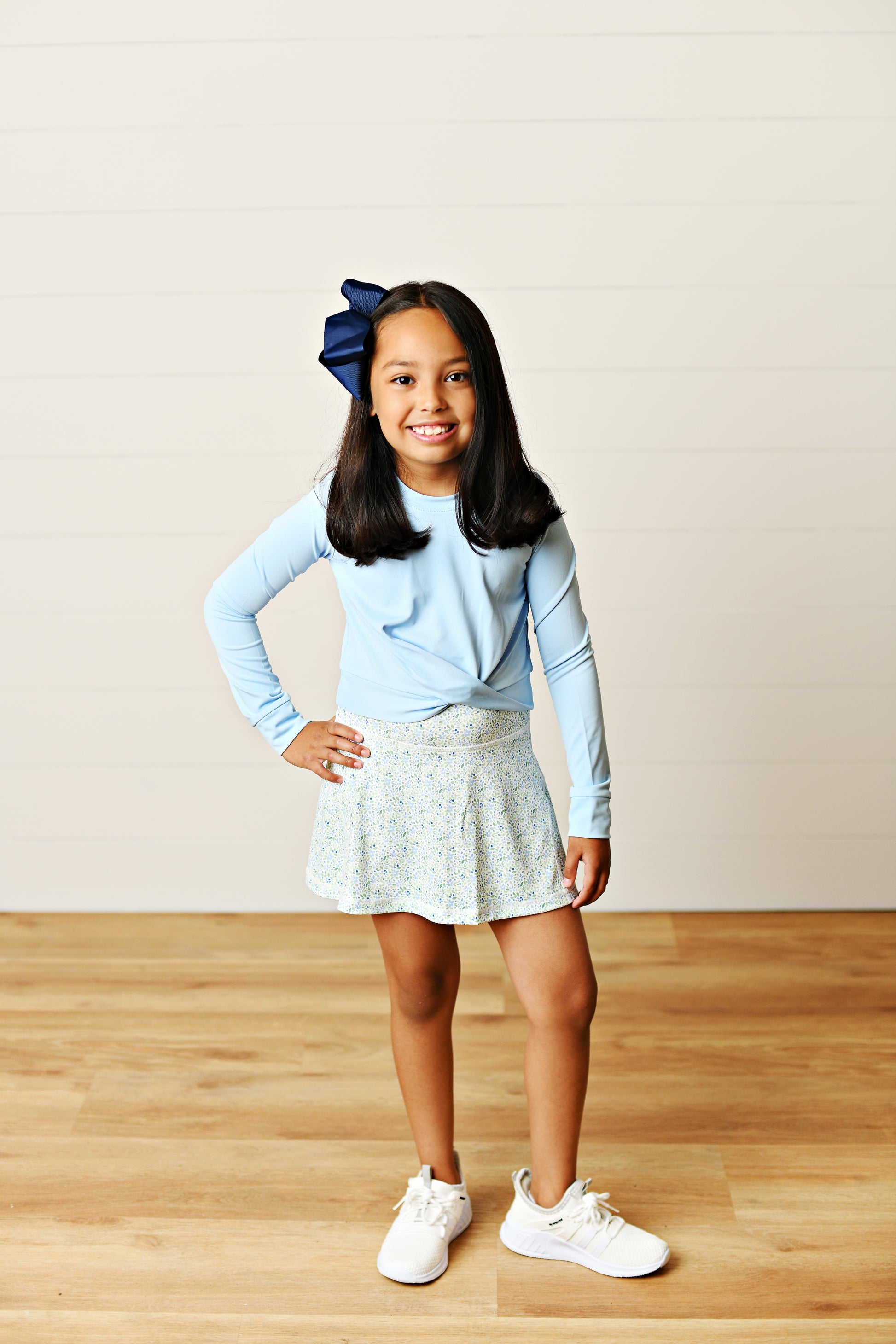 Swoon Baby Girls Active Top - Long Sleeves - Blue Knot