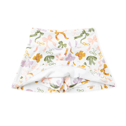 Swoon Baby Girls Active Tennis Skirt - Skort - Bows Print