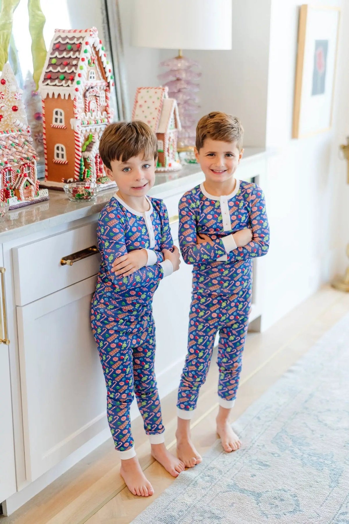 Lila & Hayes Boys Jack Pajamas Set - Christmas Candy - Blue