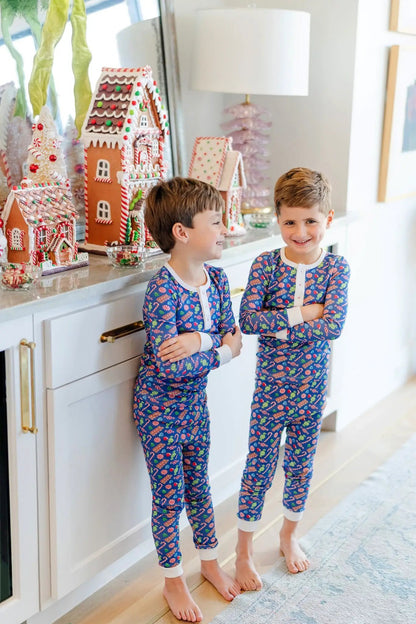 Lila & Hayes Boys Jack Pajamas Set - Christmas Candy - Blue