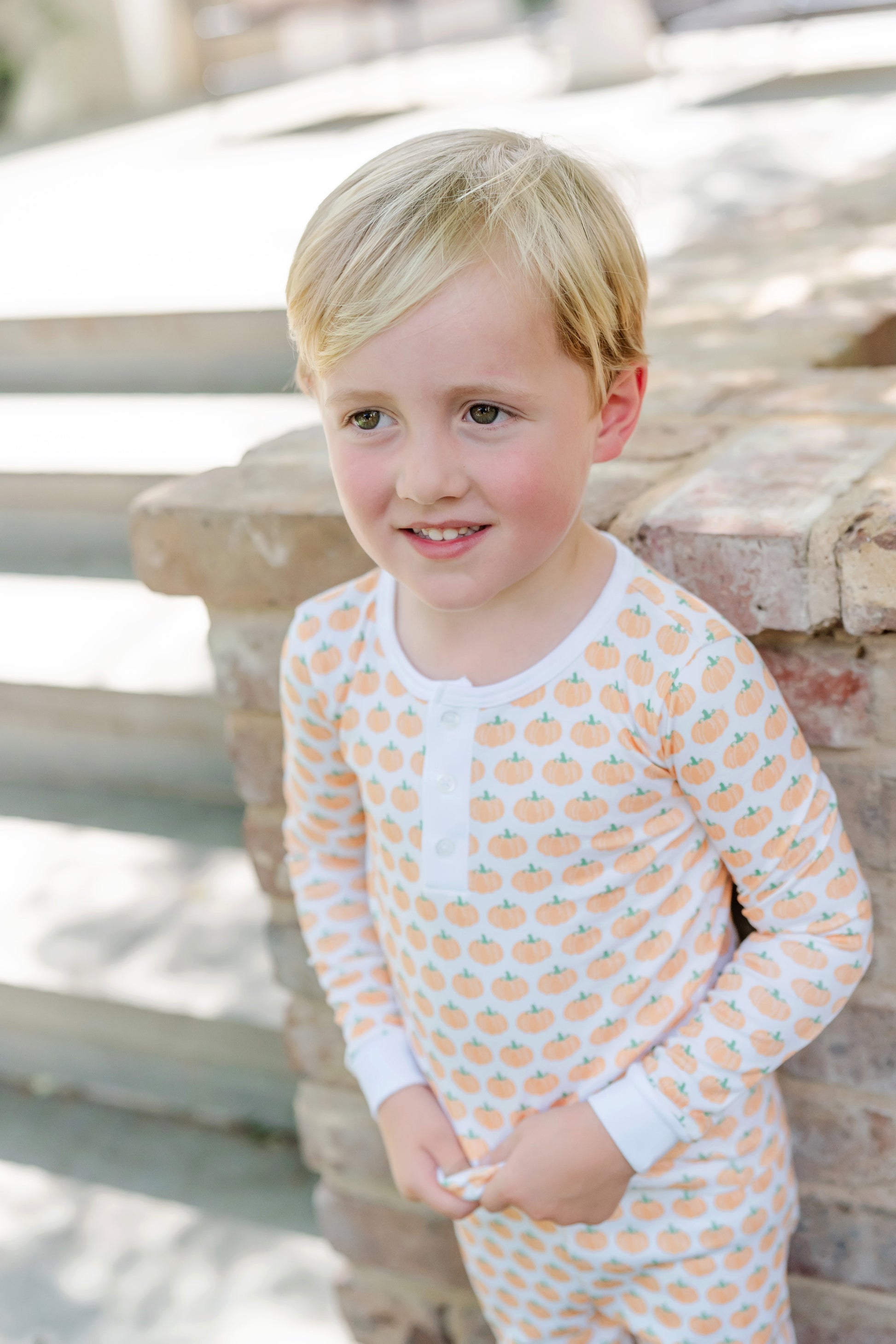 Lila & Hayes Boys Jack Pajamas Set - Orange Harvest Pumpkins