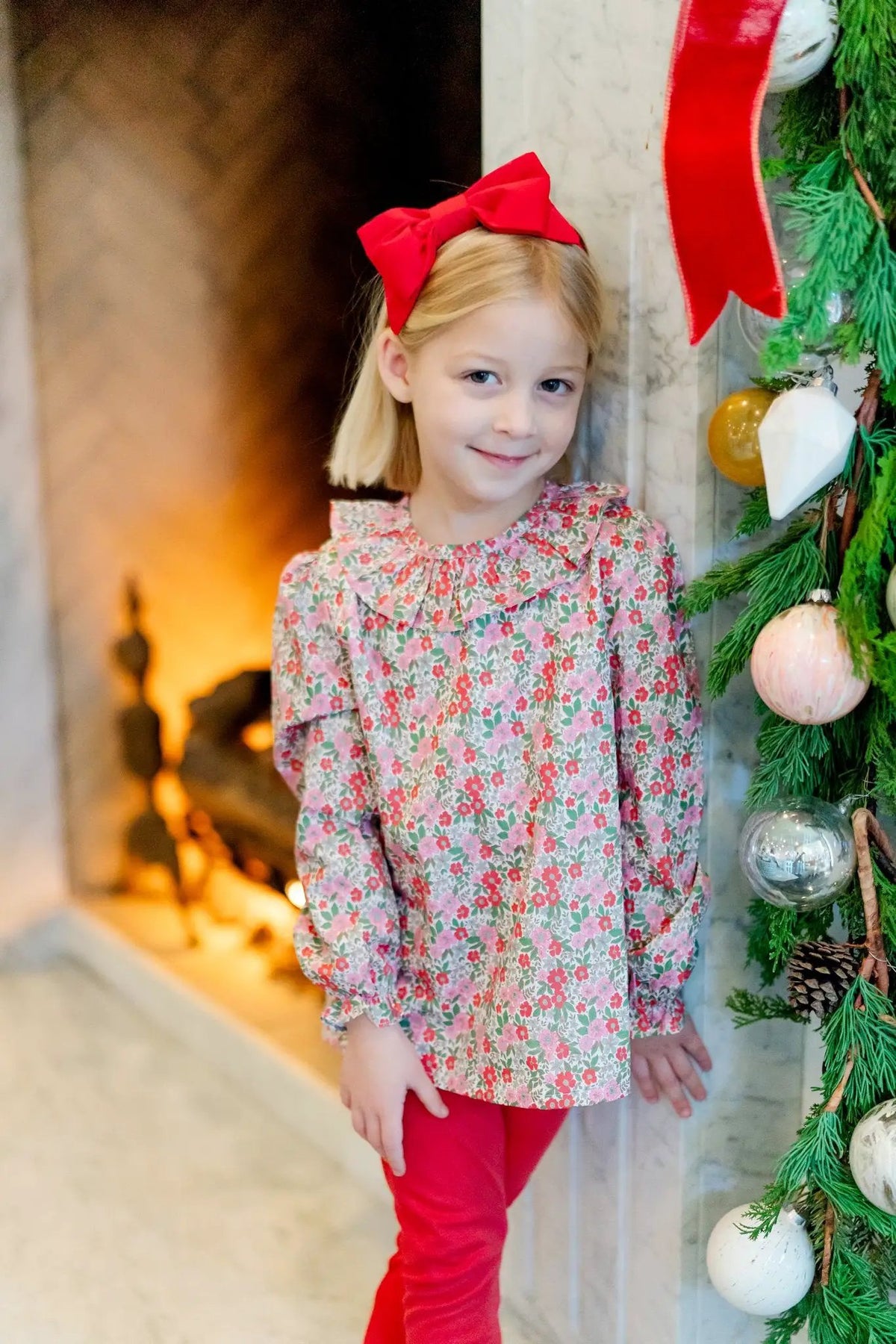 Lila & Hayes Girls Emma Leggings Set - Floral Noel